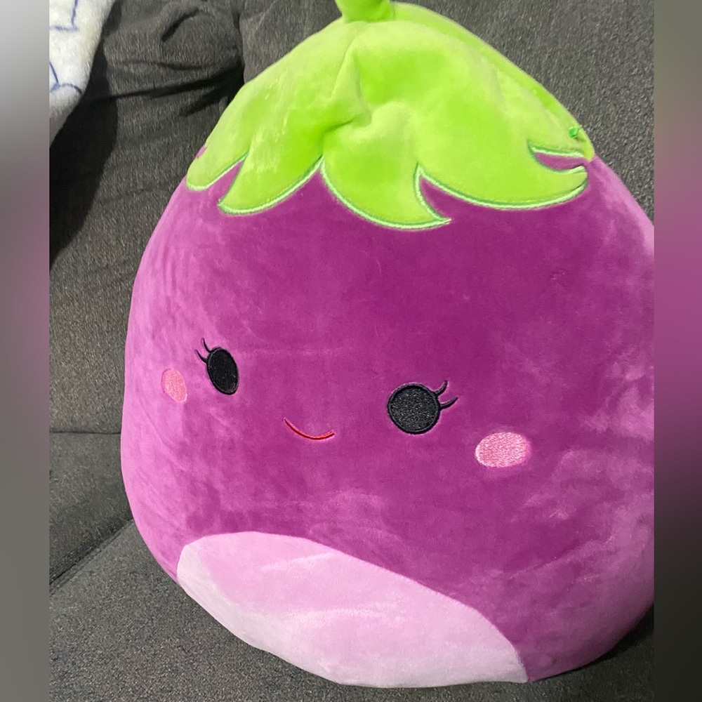 Squishmallows Veggie Squad 12”Glena the Purple Eggplant Plush Doll Toy